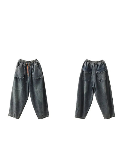 Pocket Denim Harem Pants