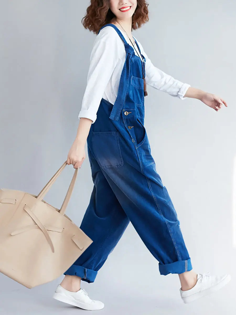 Colorblock Denim Jumpsuits