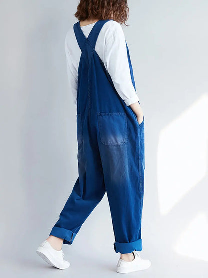 Colorblock Denim Jumpsuits