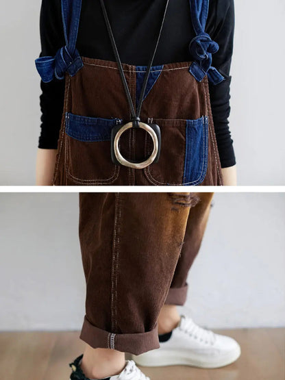 Colorblock Denim Jumpsuits
