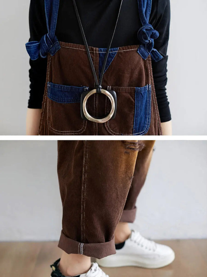 Colorblock Denim Jumpsuits