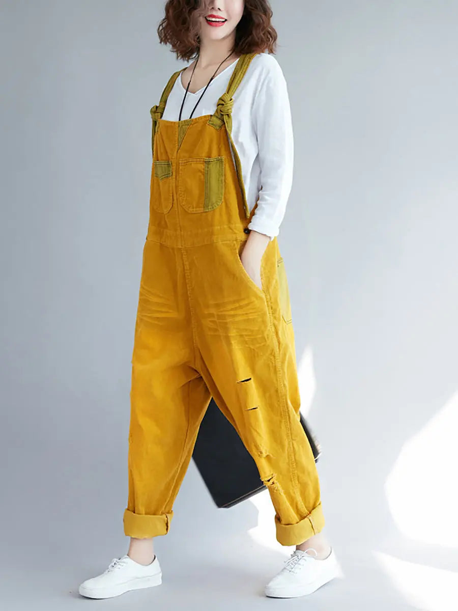 Colorblock Denim Jumpsuits