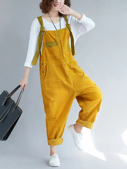 Colorblock Denim Jumpsuits