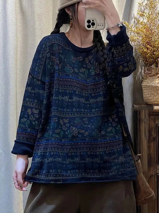 Knitted O-neck Loose Sweater