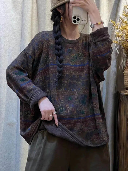 Knitted O-neck Loose Sweater