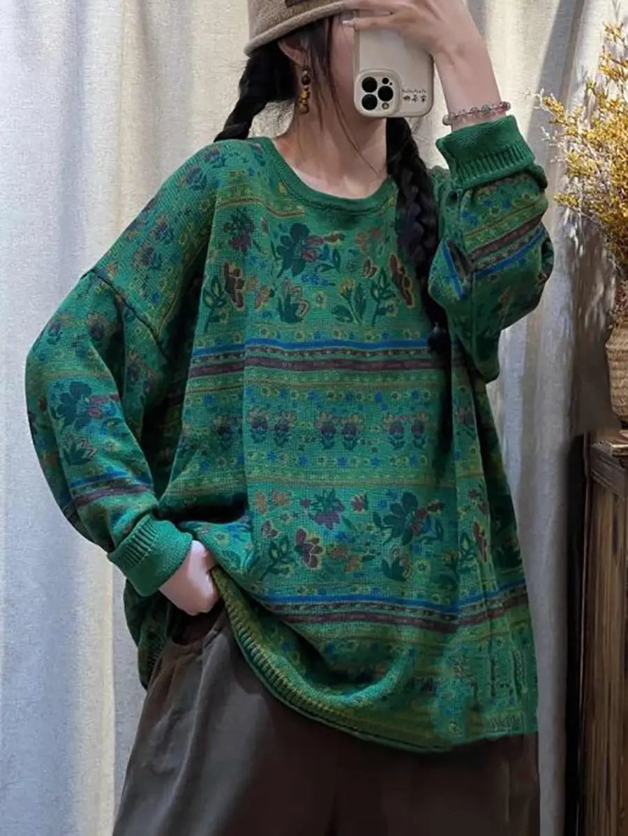 Knitted O-neck Loose Sweater