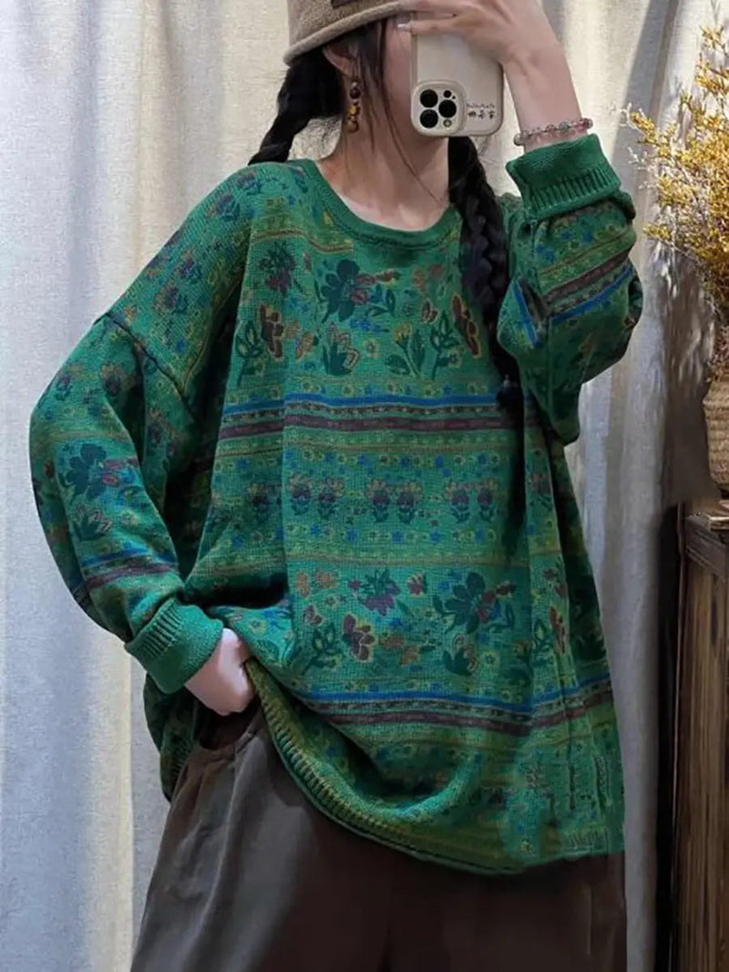 Knitted O-neck Loose Sweater