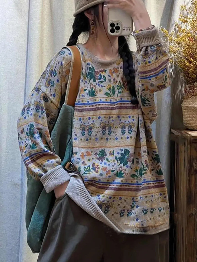 Knitted O-neck Loose Sweater