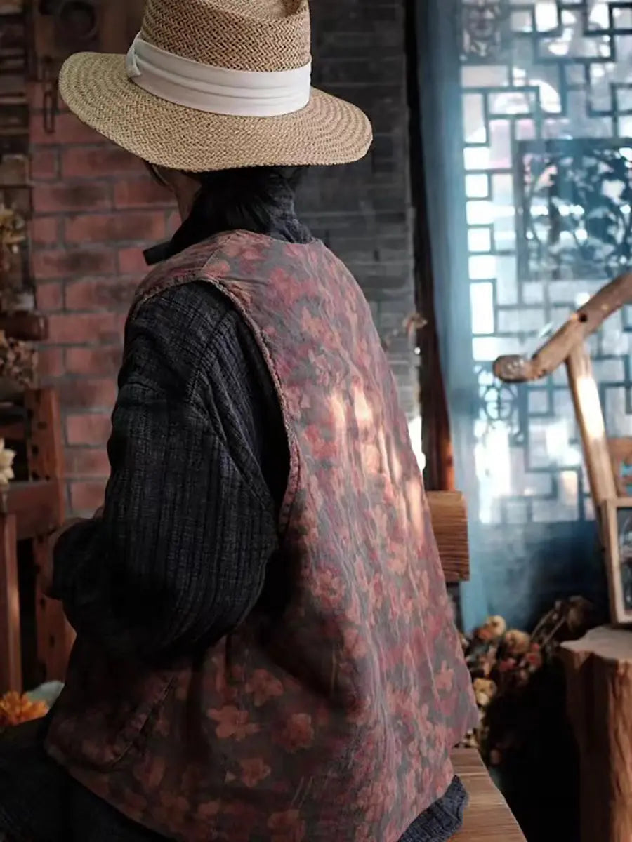 Pocket Linen Button Vest Coat