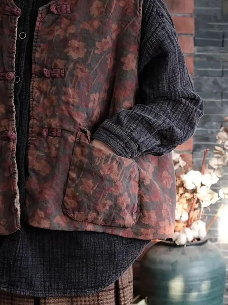 Pocket Linen Button Vest Coat