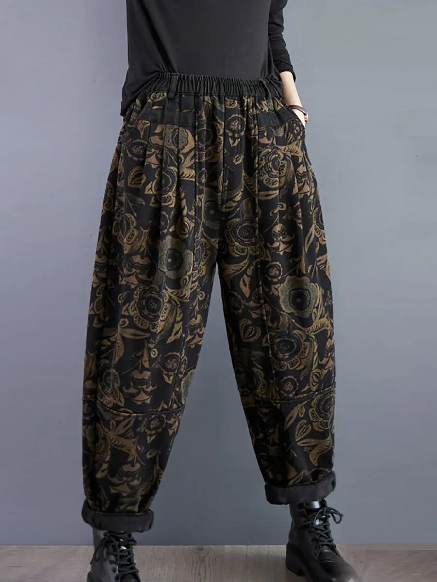 Winter Fleece-lined Harem Pants
