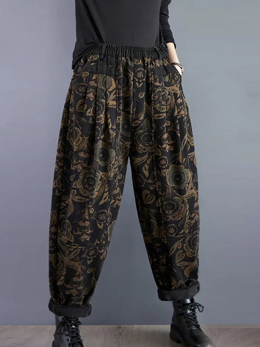 Winter Fleece-lined Harem Pants