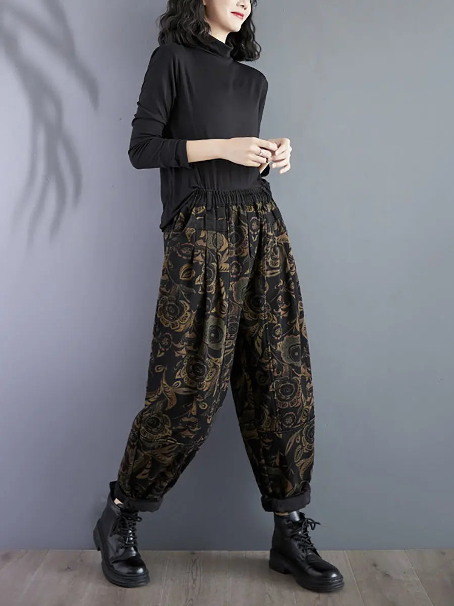 Winter Fleece-lined Harem Pants
