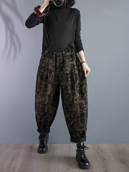 Winter Fleece-lined Harem Pants