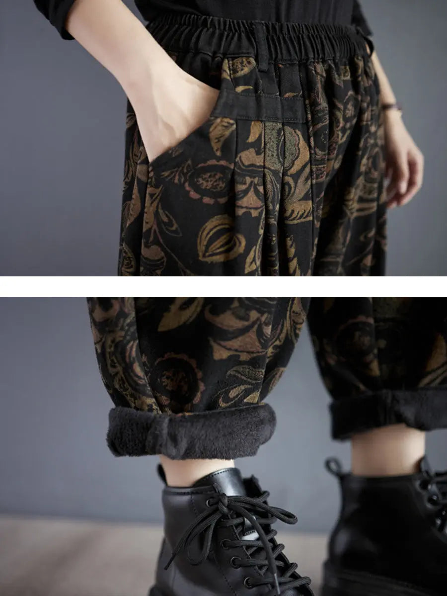 Winter Fleece-lined Harem Pants