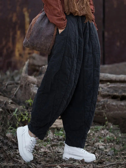 Stripe Stitching Thicken Harem Pants