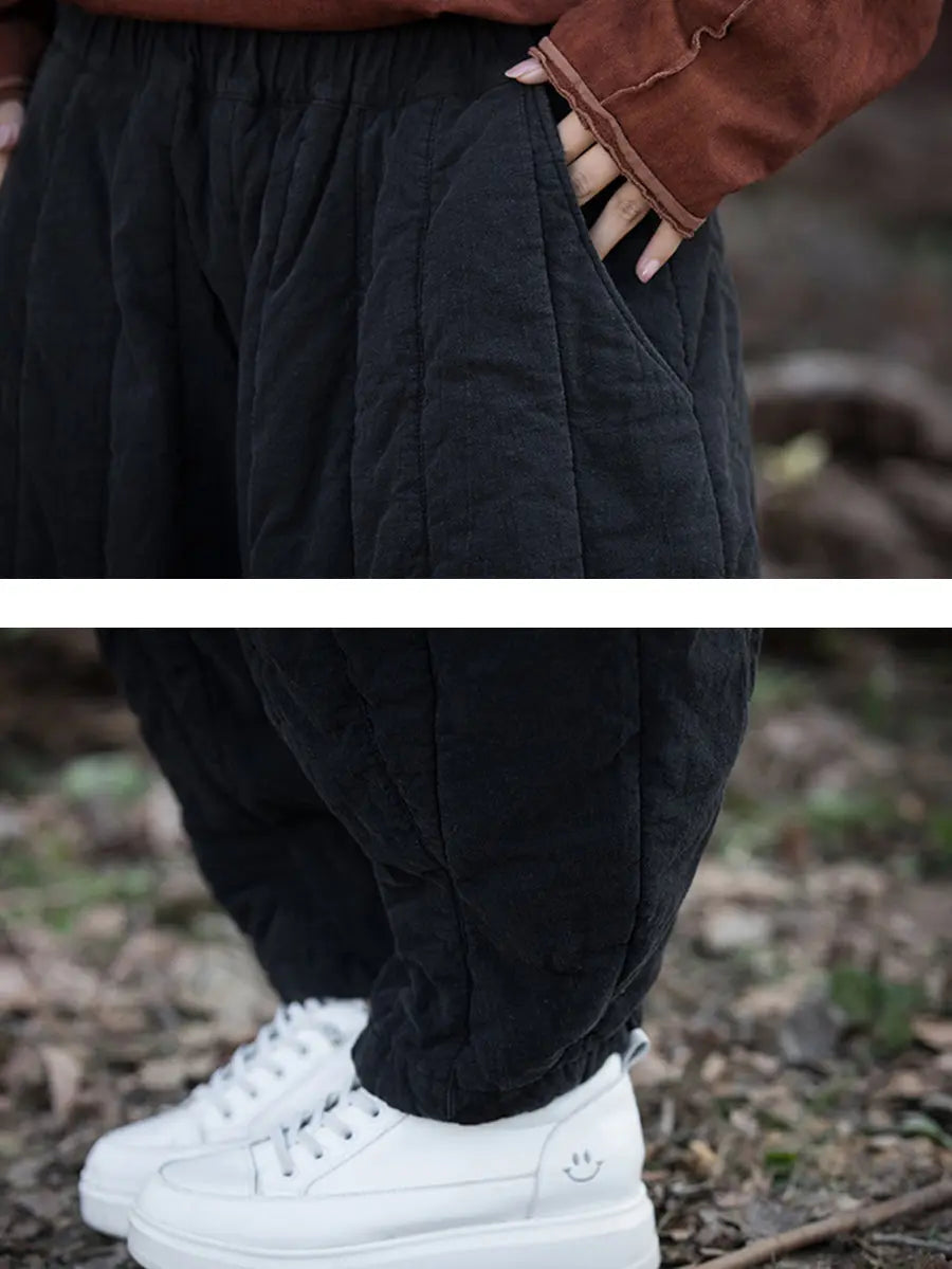 Stripe Stitching Thicken Harem Pants