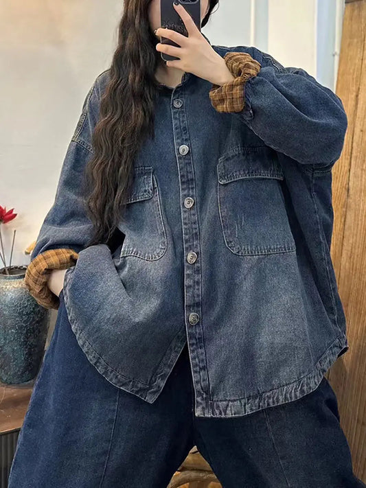 Thicken Splied Denim Coat