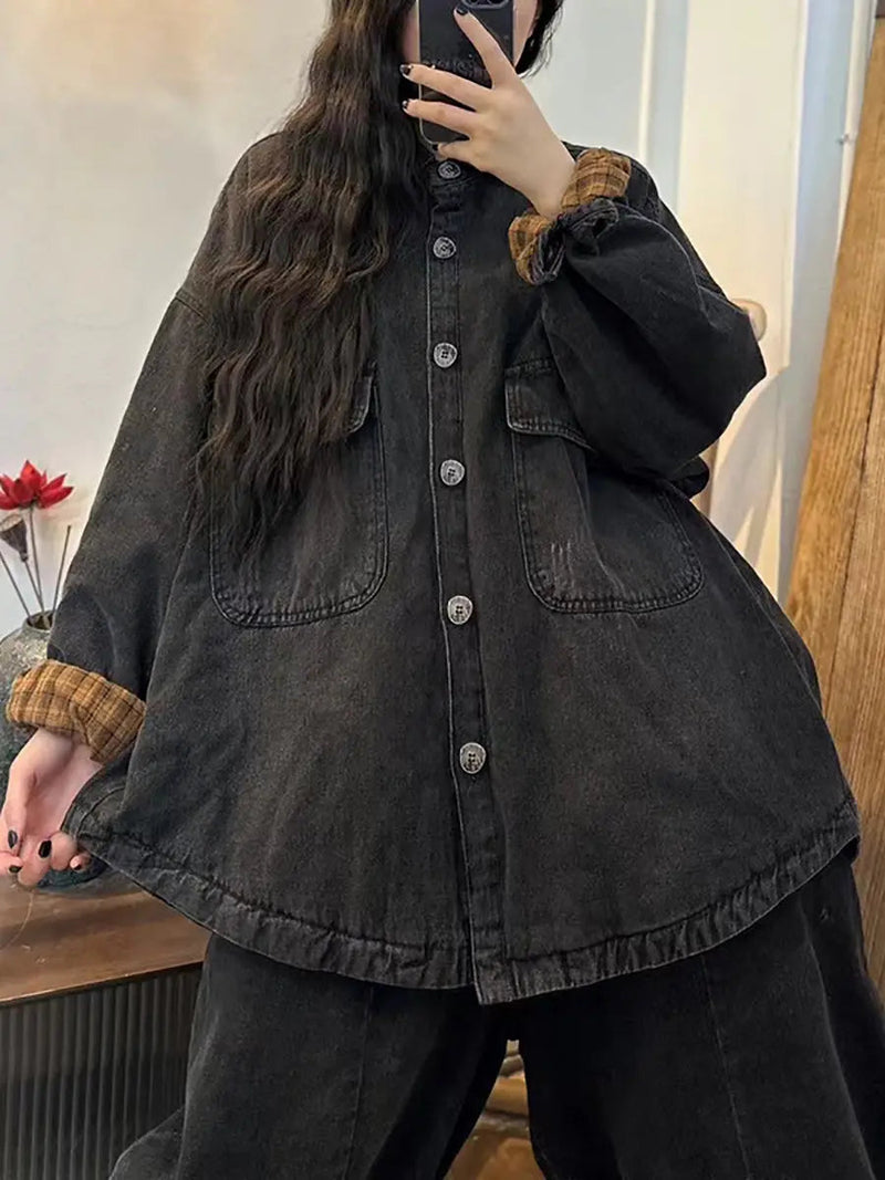 Thicken Splied Denim Coat