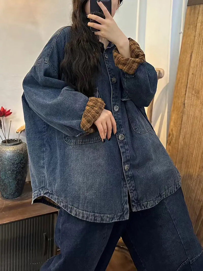 Thicken Splied Denim Coat