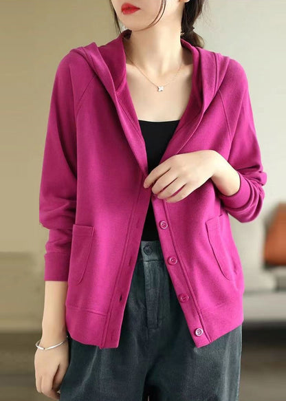 Rose Hooded Cotton Coats Spring Tj018
