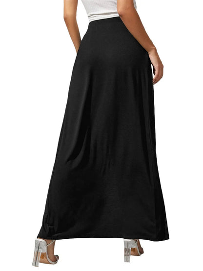 Side Split High Waisted Stretchy Ribbed Knit Bodycon Party Skirt
