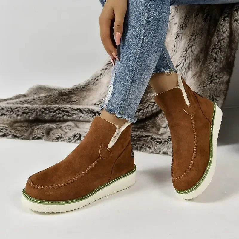 Cozy Fashionable Warm Slip-on Stylish Comfort Snow Boot