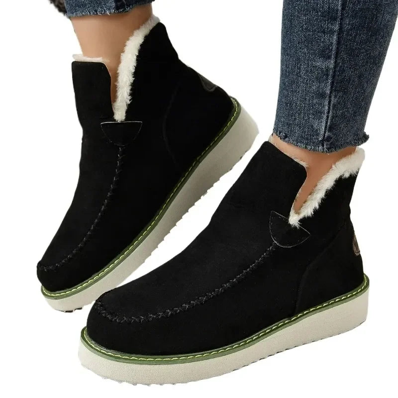 Snow Boots Winter Warm Shoes for Slip on Lady Comfort Female Ankle Boot Footwear Botas De Mujer