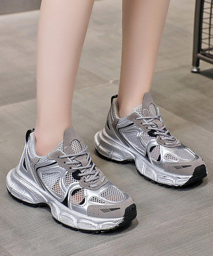 Splicing Platform Sport Shoes Pink Breathable Mesh Kj034