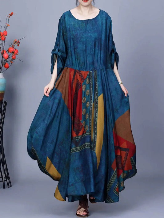 Spliced Loose Maxi Dress