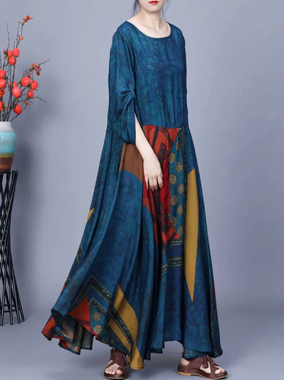 Spliced Loose Maxi Dress