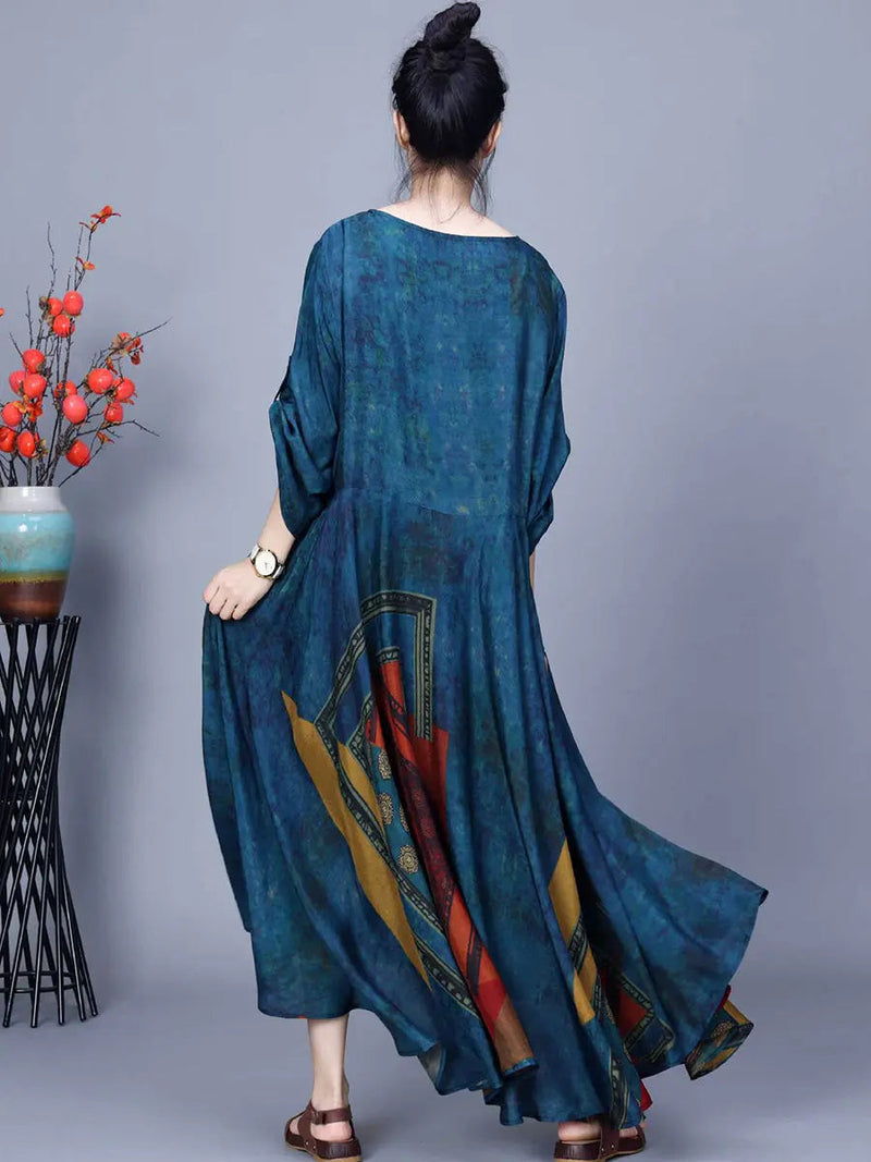 Spliced Loose Maxi Dress
