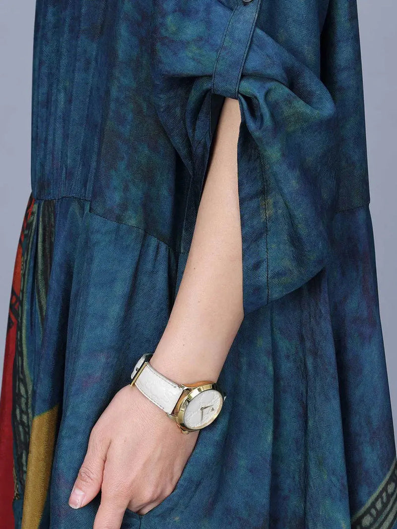 Spliced Loose Maxi Dress