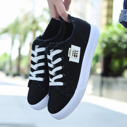 Spring Autumn Outdoor Walking Canvas Shoes Fall New Small White Jogging Sneakers Student Sports Flat Trainers