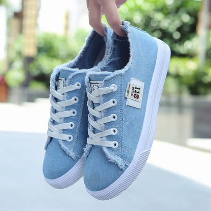 Spring Autumn Outdoor Walking Canvas Shoes Fall New Small White Jogging Sneakers Student Sports Flat Trainers