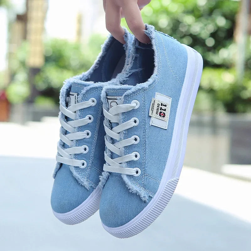 Spring Autumn Outdoor Walking Canvas Shoes Fall New Small White Jogging Sneakers Student Sports Flat Trainers