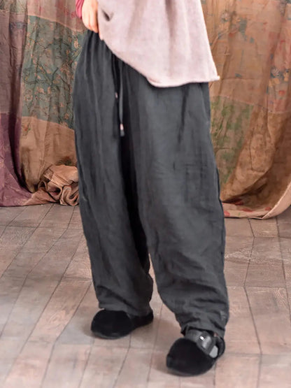 Worn Linen Loose Pants