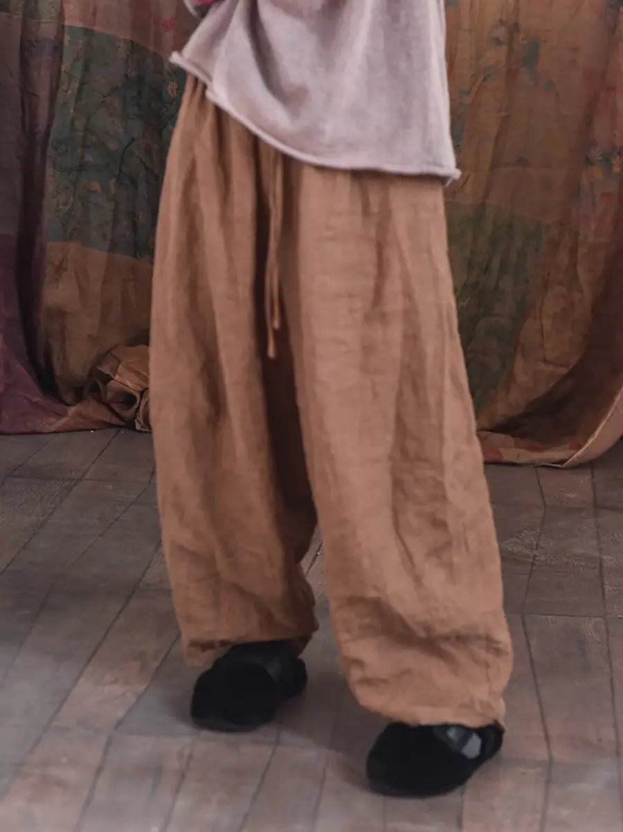 Worn Linen Loose Pants