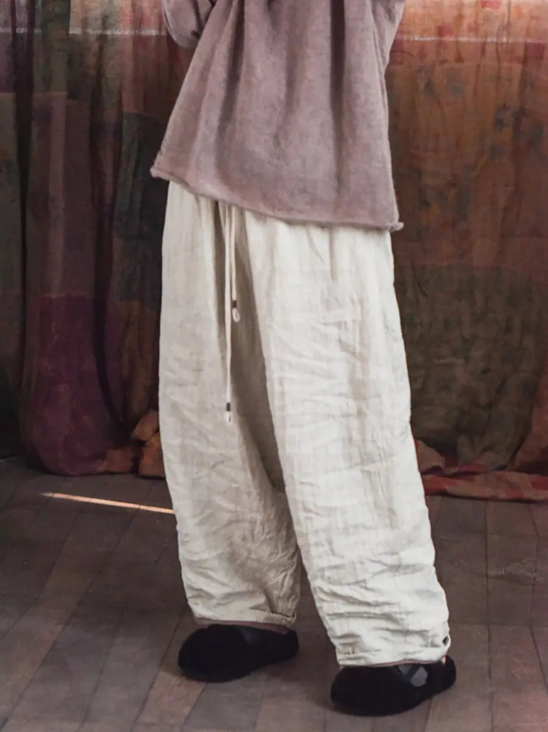 Worn Linen Loose Pants