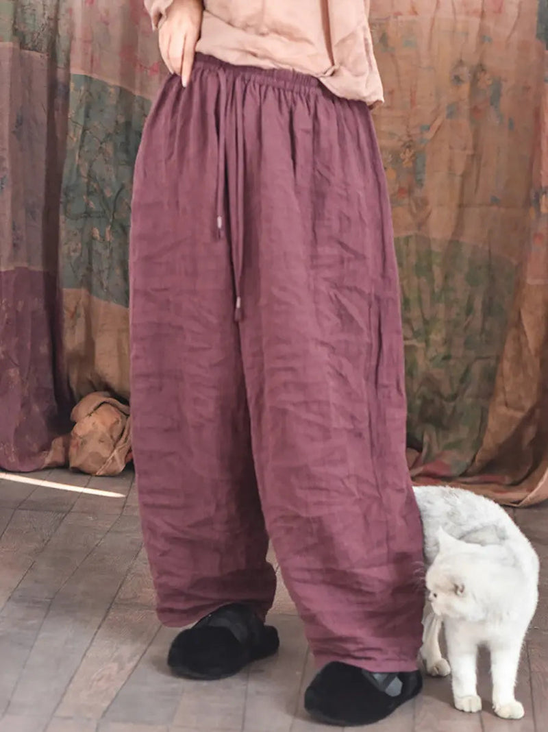 Worn Linen Loose Pants
