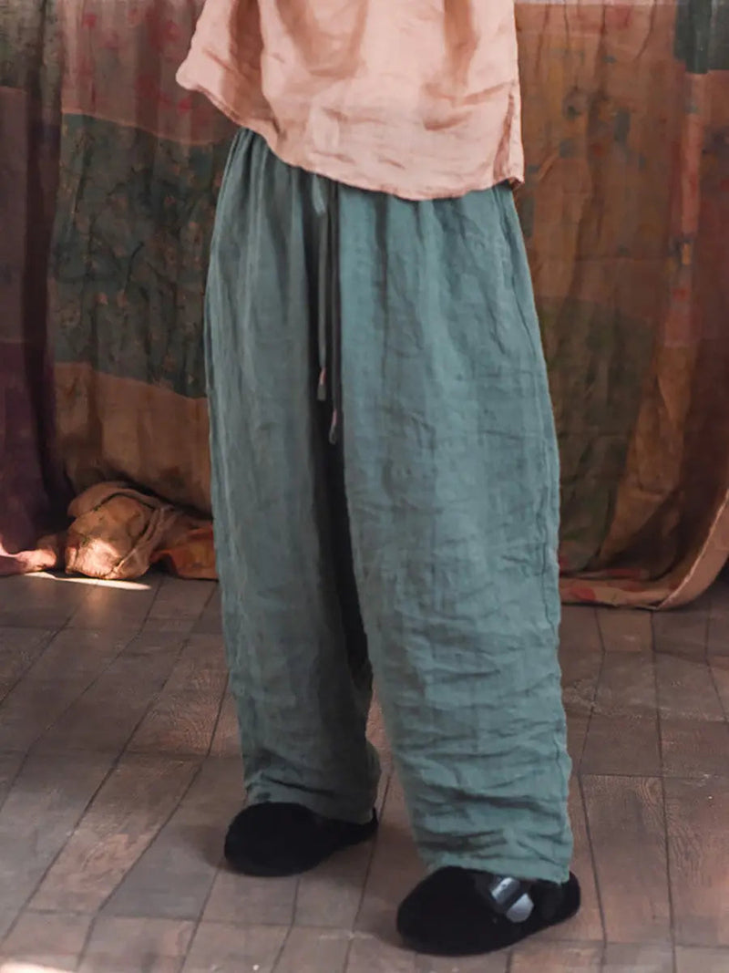 Worn Linen Loose Pants
