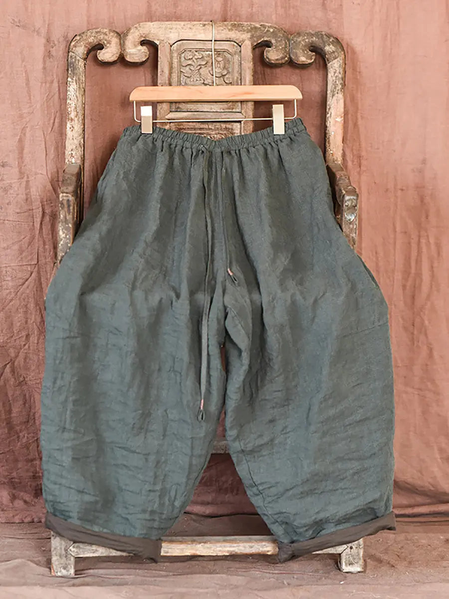 Worn Linen Loose Pants