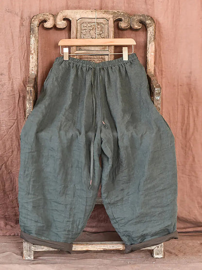 Worn Linen Loose Pants