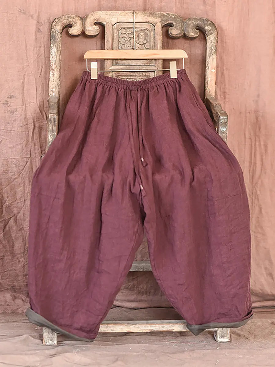 Worn Linen Loose Pants