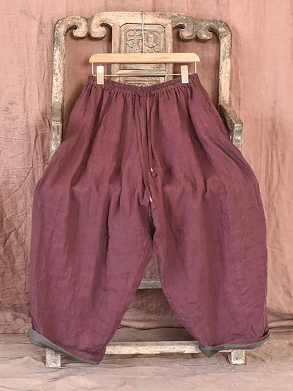 Worn Linen Loose Pants