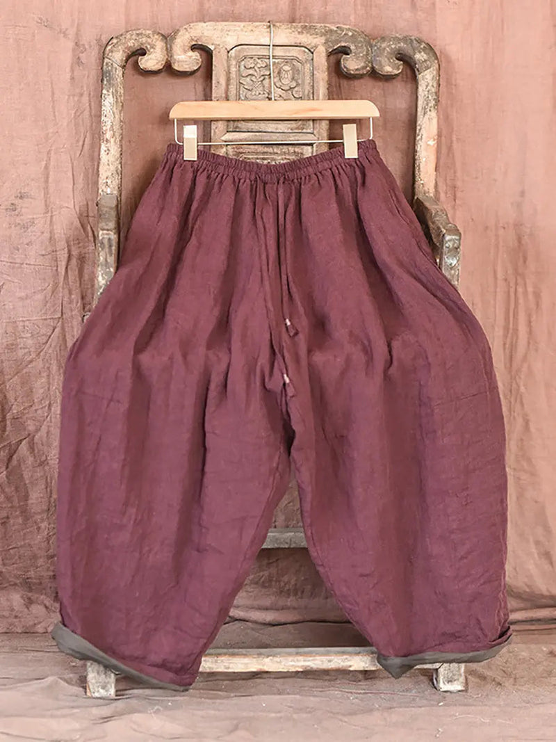Worn Linen Loose Pants
