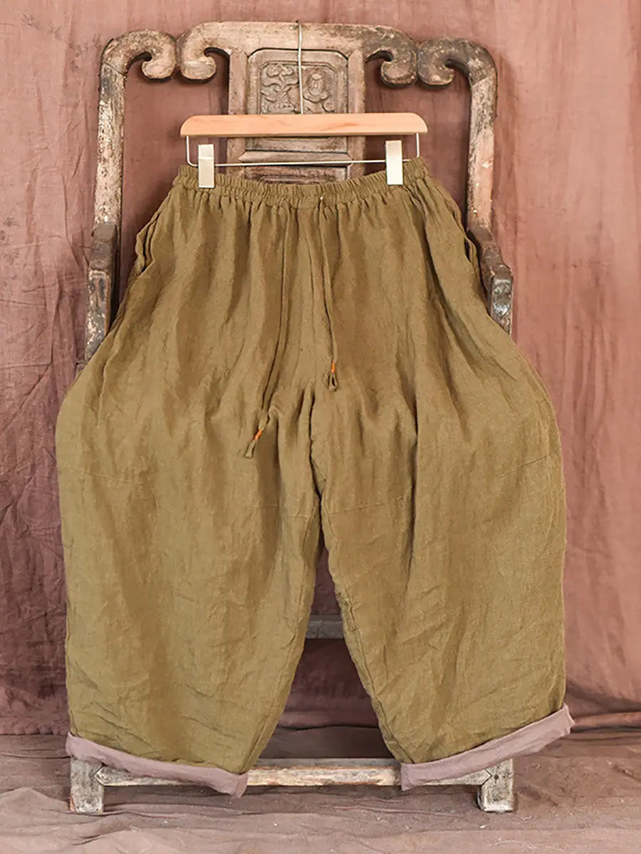 Worn Linen Loose Pants