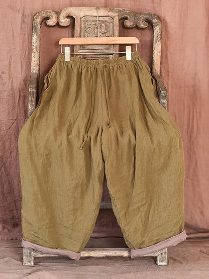 Worn Linen Loose Pants