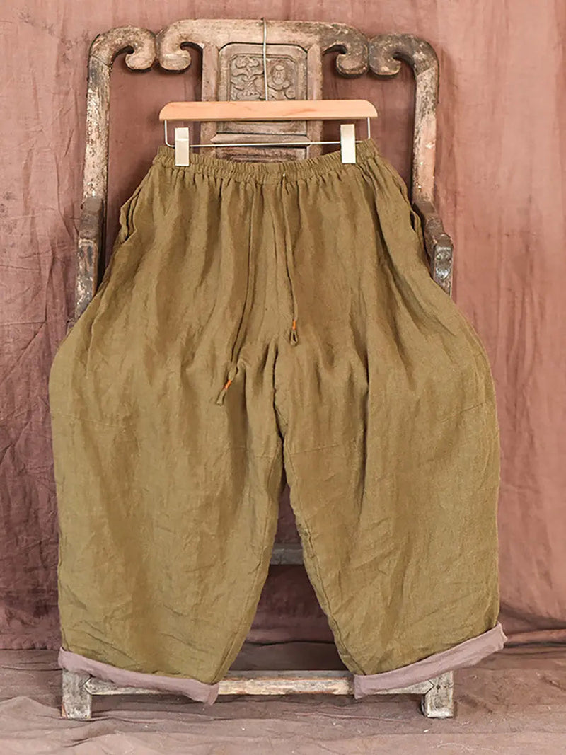 Worn Linen Loose Pants