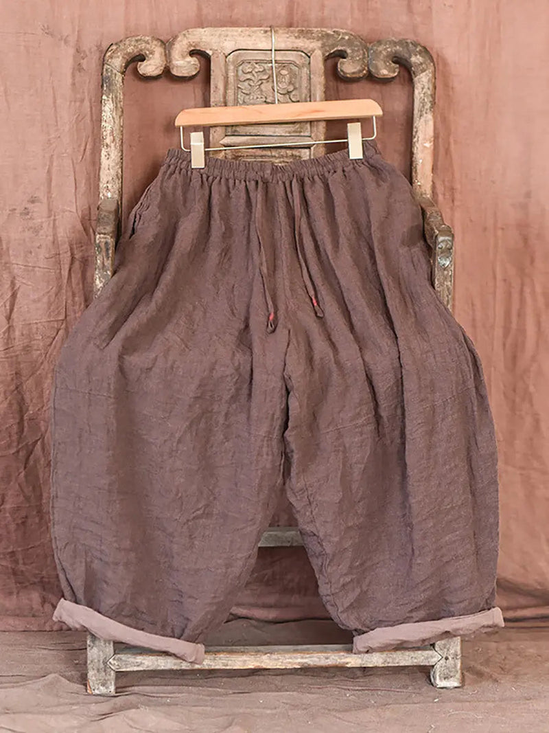 Worn Linen Loose Pants